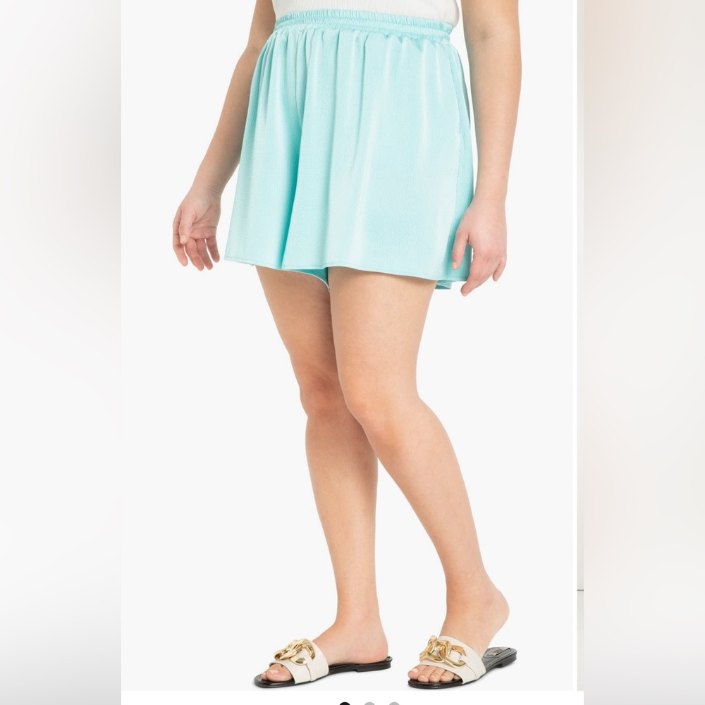 Eloquii Swing Flowy Shorts Womens Plus Size 18/20 Flowy Greenish-Blue